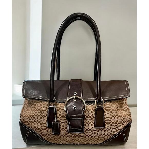 Vintage Coach 6388 Soho Mini Signature Flap Satchel & 6515 Checkbook Wallet - Picture 2 of 15